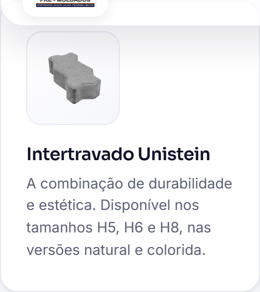 Detalhe da interface de produto da Forte Moldados