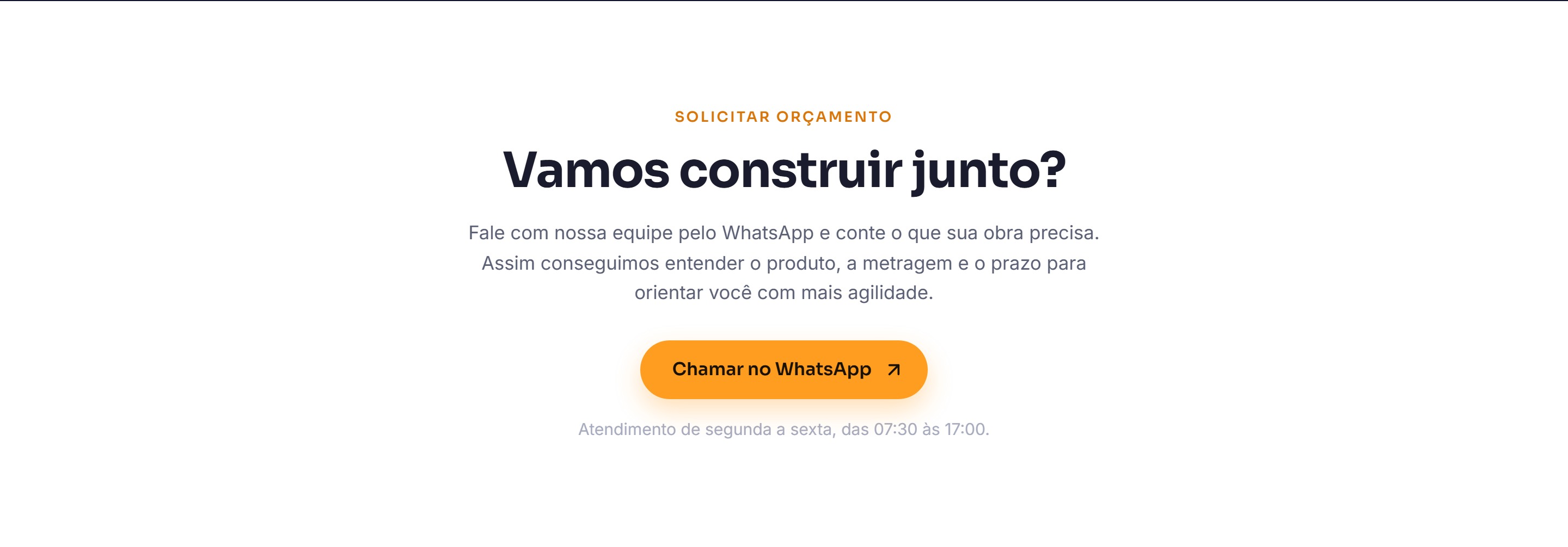 Área de orçamento e contato do site da Forte Moldados
